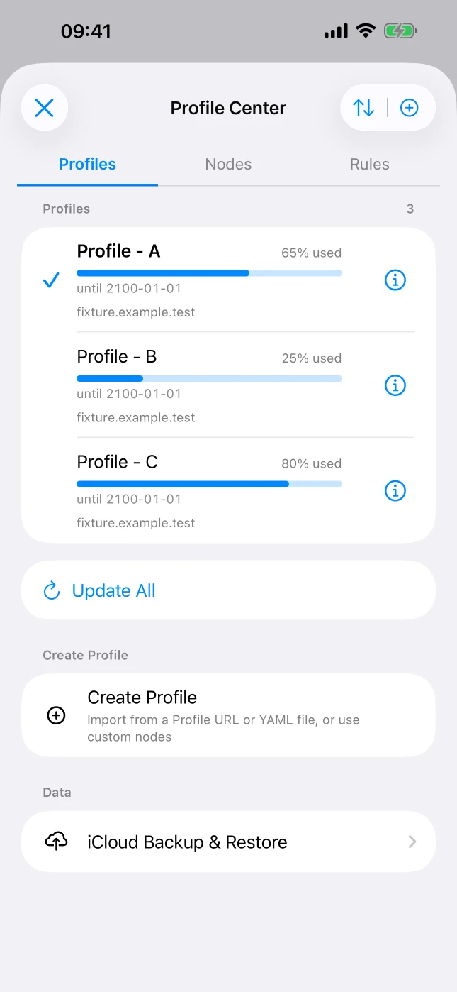 iPhone · Profiles