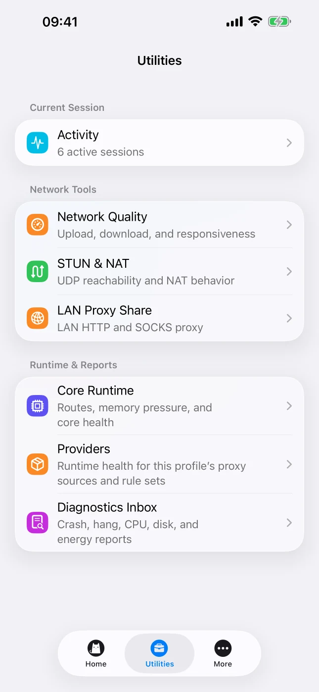 iPhone · Network utilities