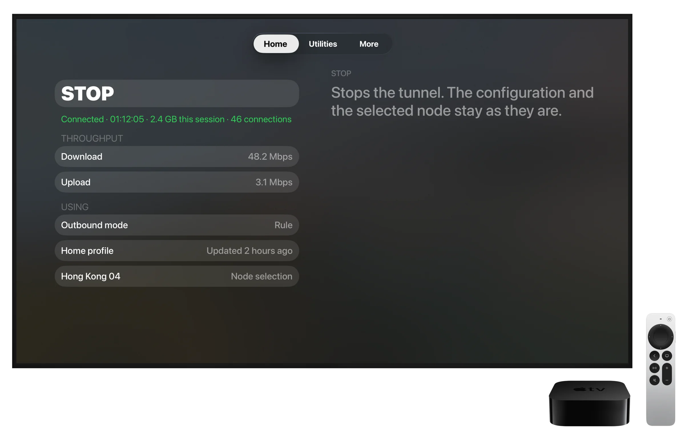Clash for Apple TV with the official display, Apple TV, and Siri Remote bezels