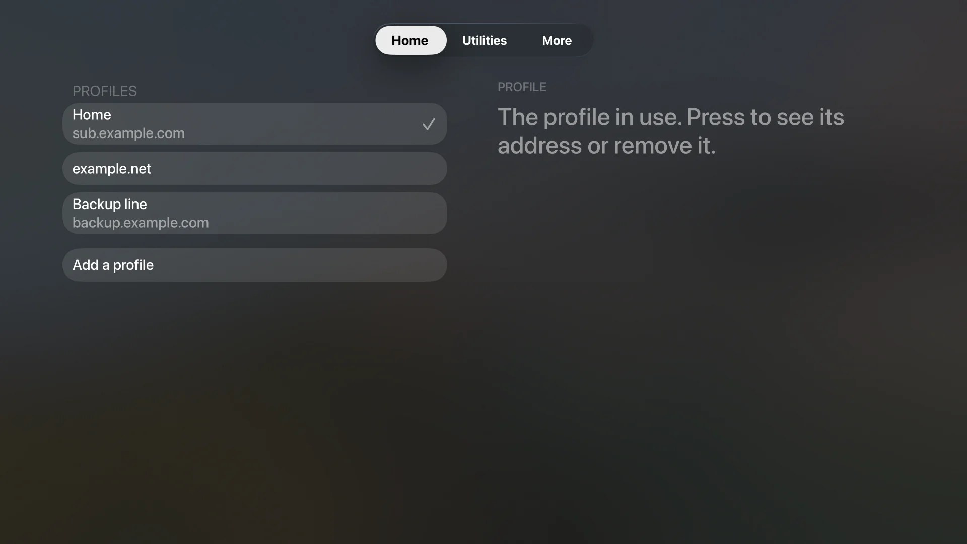 Profiles on Apple TV