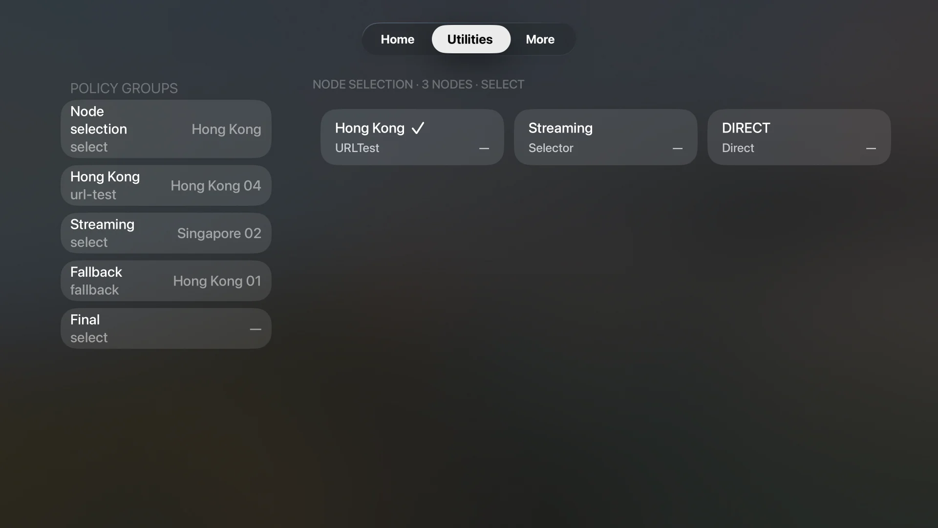 Policy groups and nodes on Apple TV